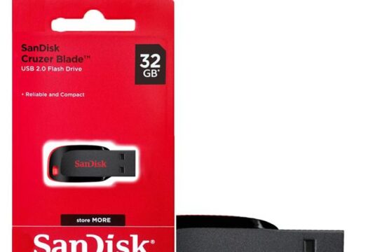 SanDisk Cruzer Blade USB Flash Drive, USB 2.0, 32GB - Black & Red