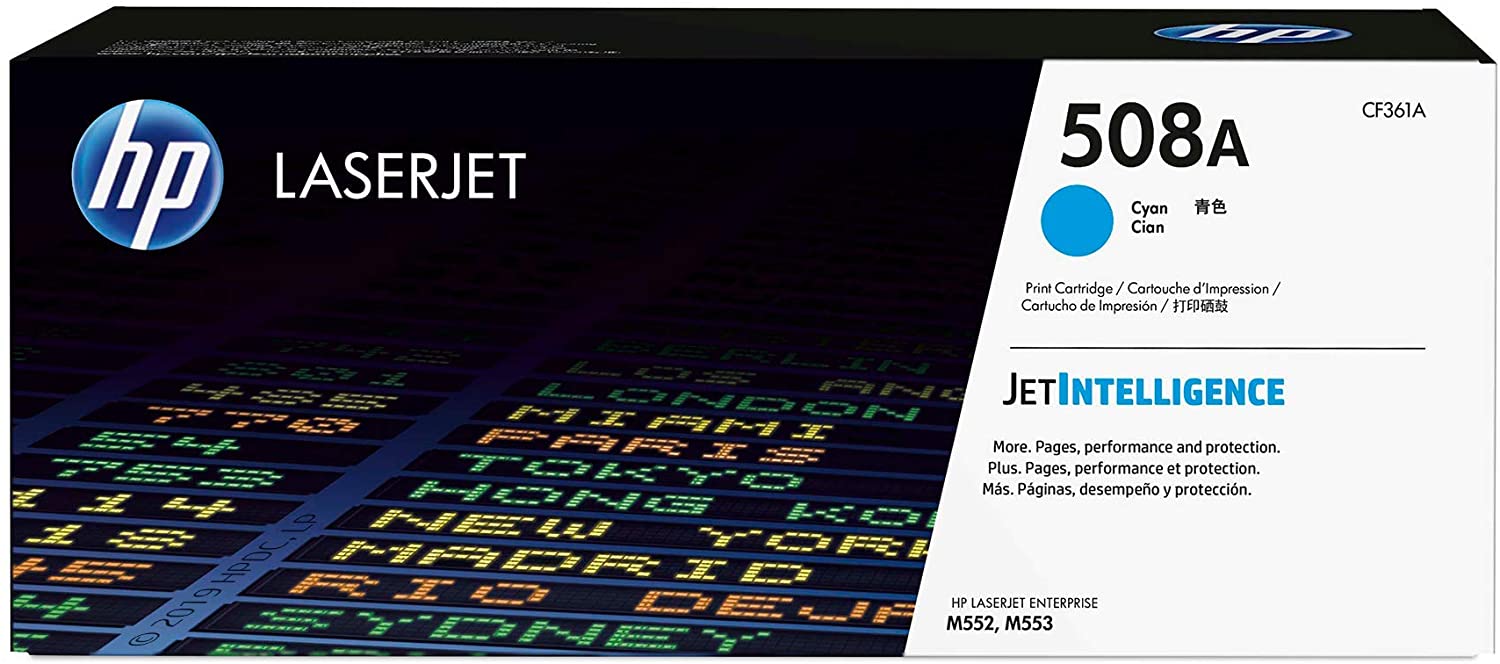 HP 508A CF361A Toner Cartridge Works with HP Color LaserJet Enterprise M553 series, M577 series Cyan