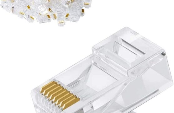 Cat6 RJ45 Ends, CableCreation Cat6 Connector, Cat6 / Cat5e RJ45 Connector, Ethernet Cable Crimp Connectors UTP Network Plug for Solid Wire and Standard Cable, Transparent